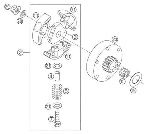 EMBRAYAGE POUR 50 MINI ADVENTURE GS 2002 (EU)