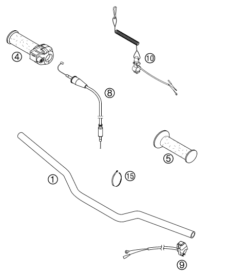 GUIDON ARMATURES POUR 50 SX PRO JUNIOR LC 2002 (EU)