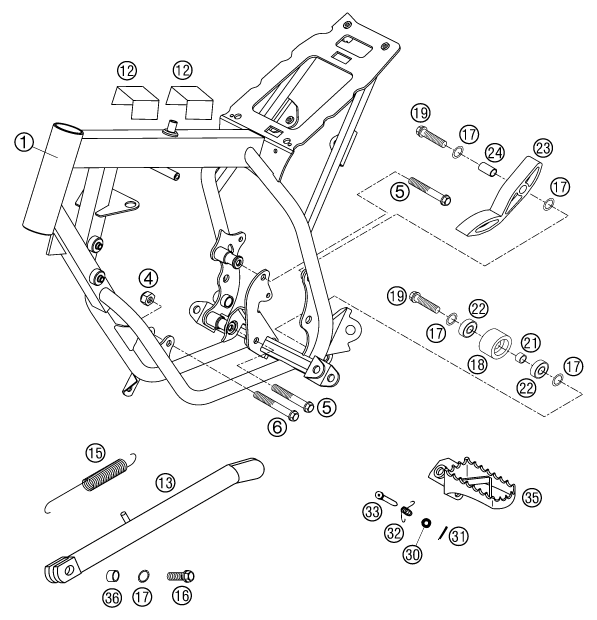 CADRE POUR 50 SX PRO SENIOR LC 2002 (EU/US)