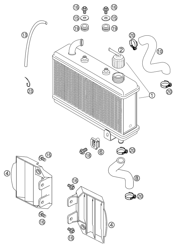 SYSTEME DE REFROIDISSEMENT POUR 50 SX PRO JUNIOR LC 2002 (EU)