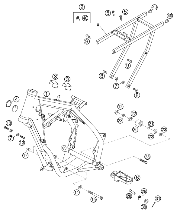 CADRE POUR 65 SX 2002 EU