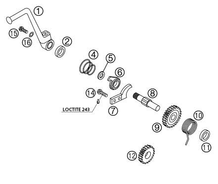 DEMARREUR KICK POUR 65 SX 2003 (EU)