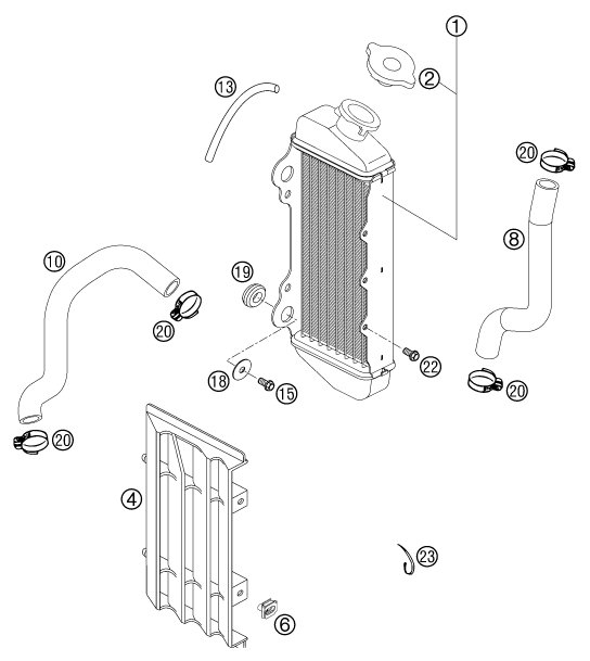 SYSTEME DE REFROIDISSEMENT POUR 65 SX 2002 (EU)