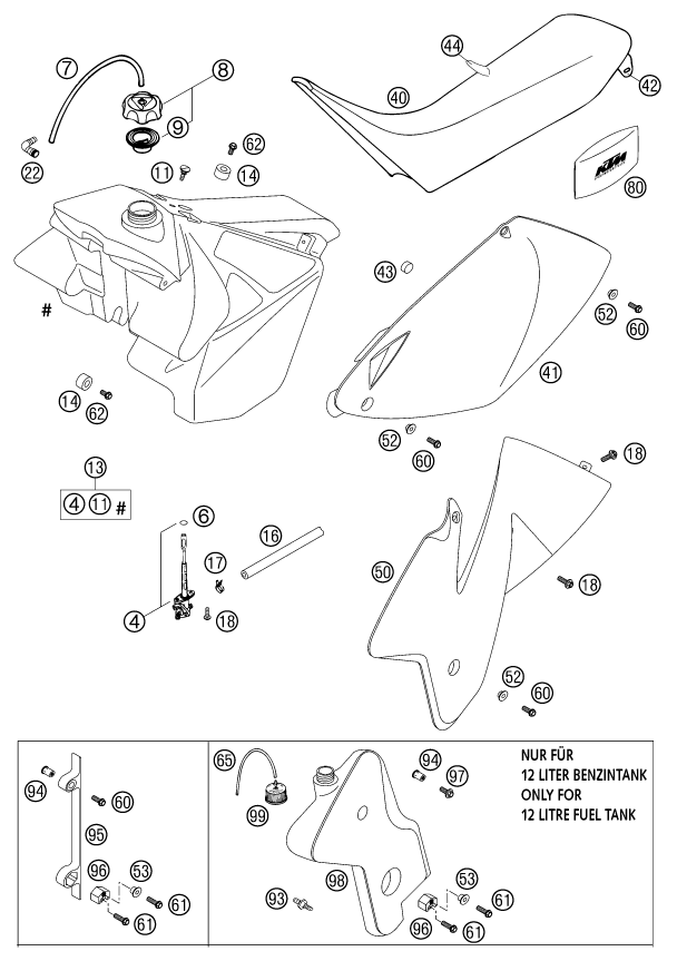 RESERVOIR SELLE POUR 125 EXC 2002 (EU)