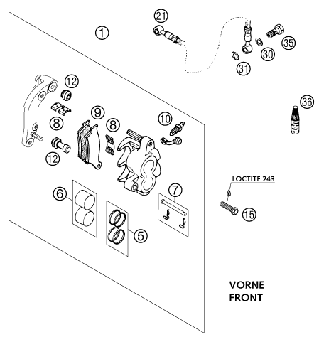 ETRIER DE FREIN AVANT POUR 250 SX 2003 (EU)