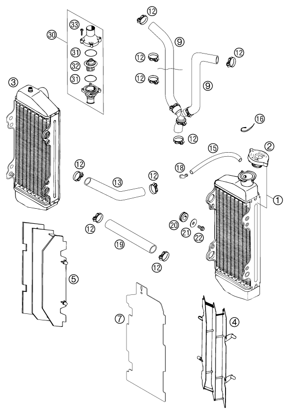 SYSTEME DE REFROIDISSEMENT POUR 200 EXC 2002 EU