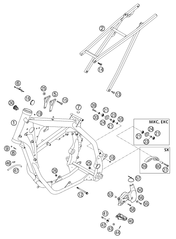 CADRE POUR 380 SX 2002 EU