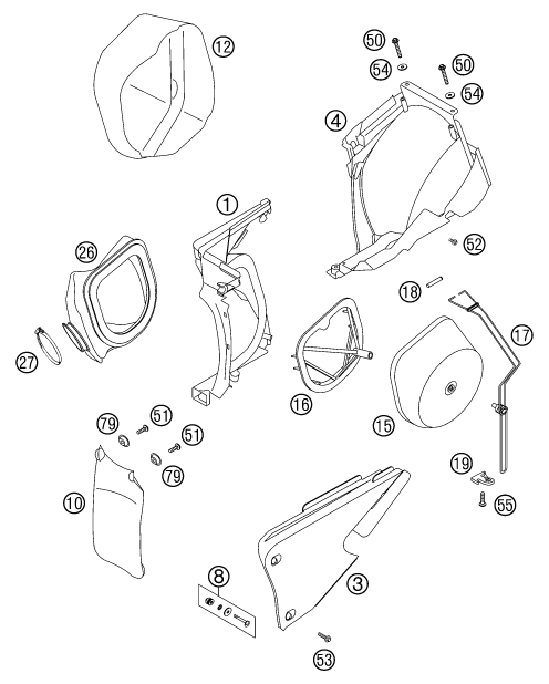 FILTRE A AIR POUR 125 EXC 2000 EU