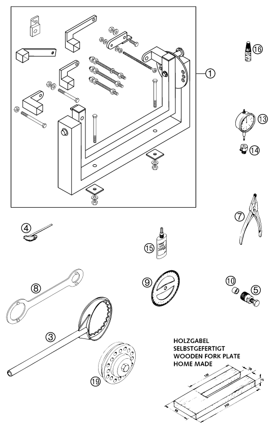 OUTILS SPECIAUX MOTEUR POUR 250 EXC 2000 EU