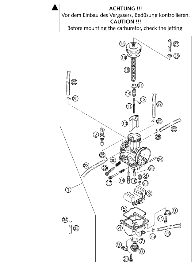 CARBURATEUR POUR 250 EXC 2002 (EU)