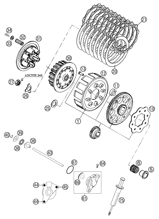 EMBRAYAGE POUR 250 EXC 2000 (EU)