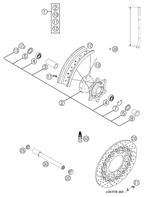 ROUE AVANT POUR 660 SM FACTORY REPLICA 2002 EU