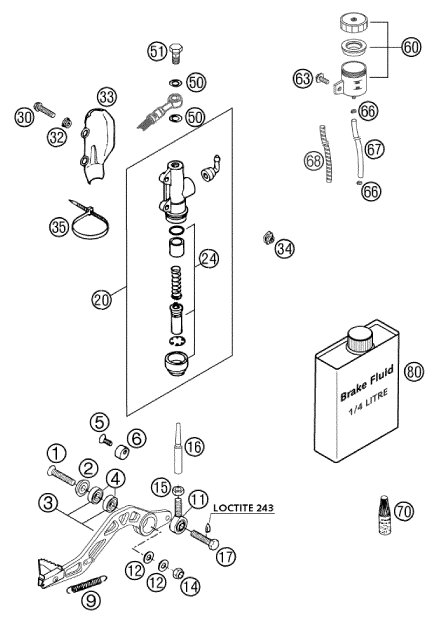 SYSTEME DE FREIN ARRIERE POUR 660 SM FACTORY REPLICA 2002 EU