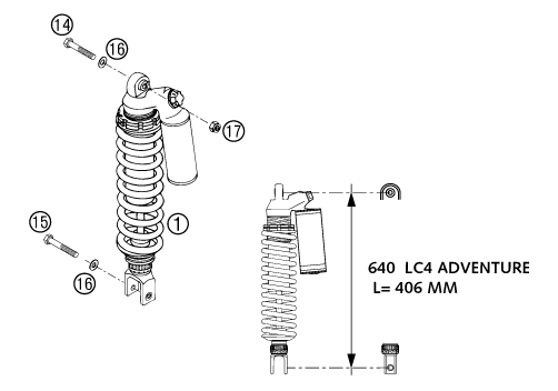 AMORTISSEUR POUR 640 LC4 ADVENTURE 2003 (EU)