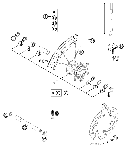 ROUE AVANT POUR 625 SC 2002 (EU)