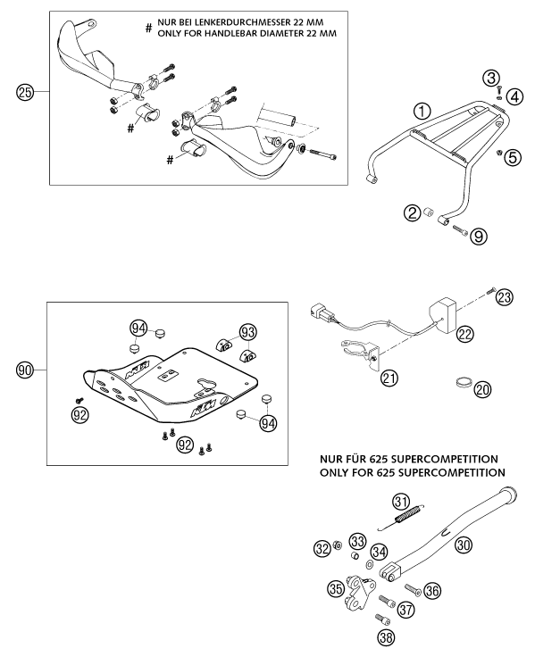 ACCESSOIRES POUR 625 SC 2002 EU