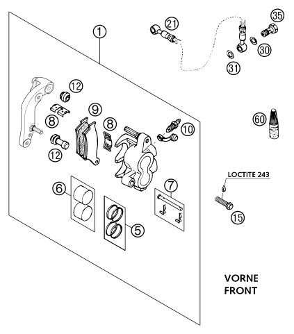 ETRIER DE FREIN AVANT POUR 625 SXC 2004 (EU)