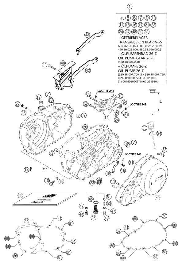 CARTER MOTEUR POUR 625 SC 2002 EU