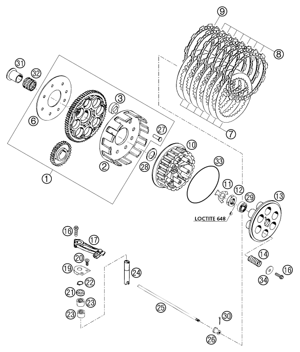 EMBRAYAGE POUR 625 SC 2002 EU