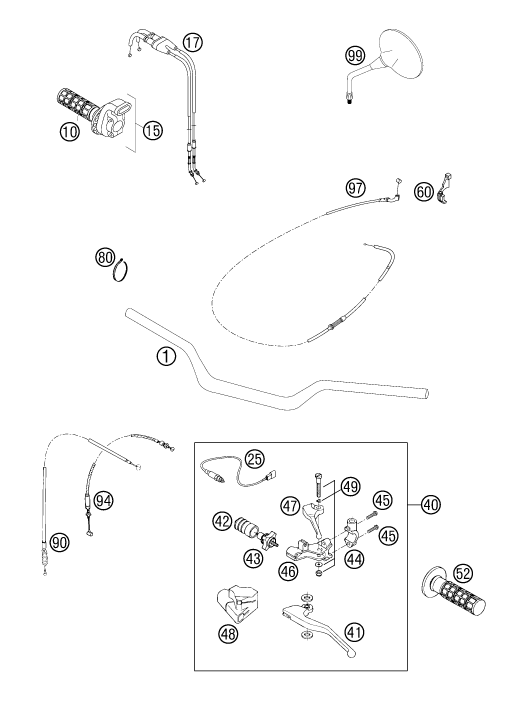 GUIDON ARMATURES POUR 640 ADVENTURE R 2002 EU