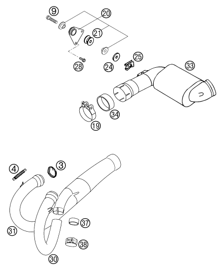 SYSTEME DECHAPPEMENT POUR 640 LC4 E ORANGE 18L 2002 EU