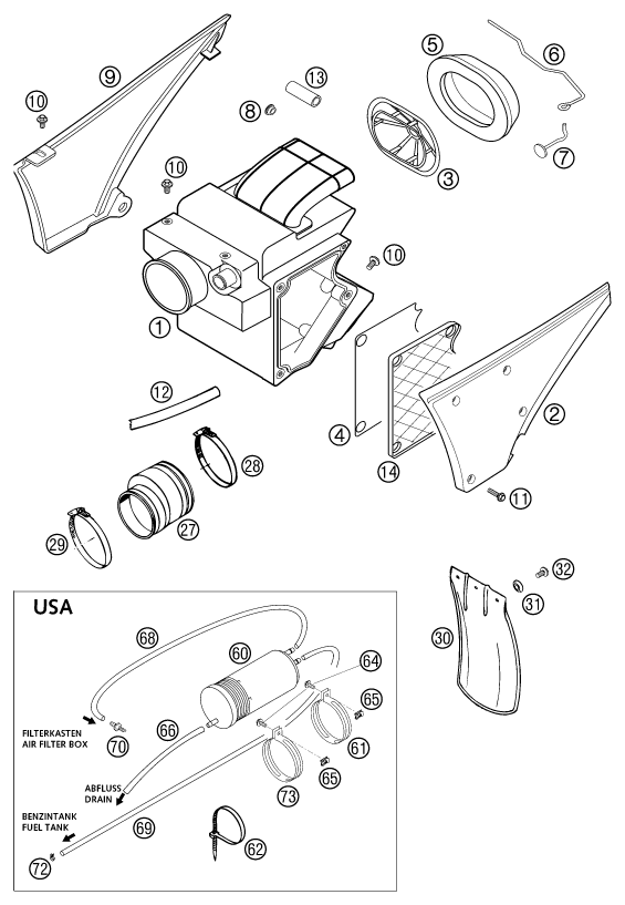 FILTRE A AIR POUR 640 ADVENTURE R 2002 EU