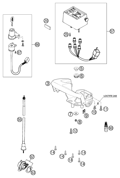 INSTRUMENTS SYSTEME DE VERROUILLAGE POUR 640 LC4-E ORANGE 18L 2002 (EU)