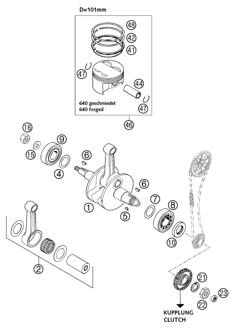 VILEBREQUIN PISTON POUR 640 ADVENTURE-R 2002 (EU)