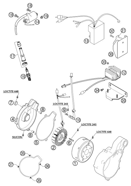 SYSTEME DE ALLUMAGE POUR 640 LC4 E SUPER MOTO ROT 2002 EU