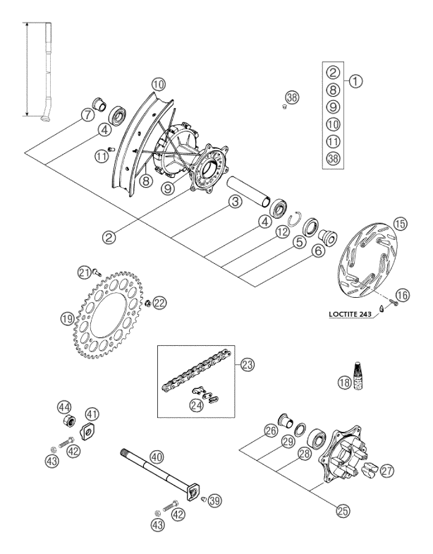 ROUE ARRIERE POUR 660 RALLYE FACTORY REPL 2003 EU