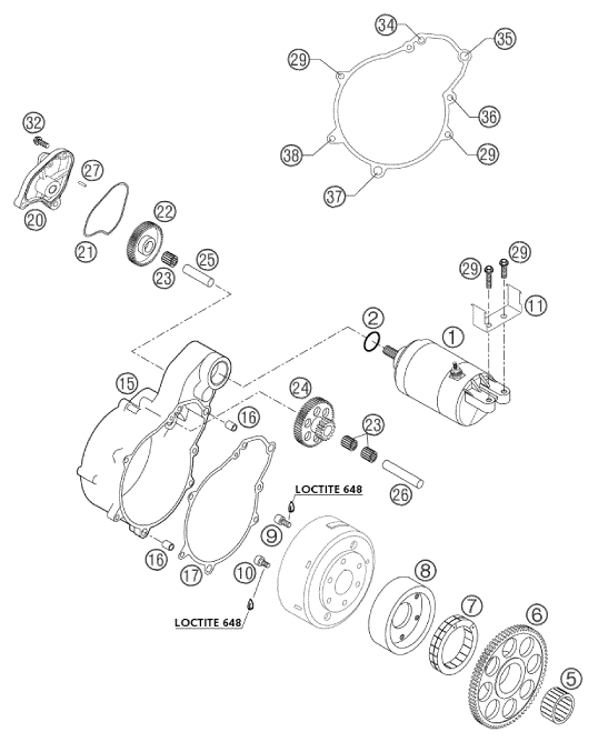 DEMARREUR ELECTRIQUE POUR 660 RALLYE FACTORY REPL 2003 EU