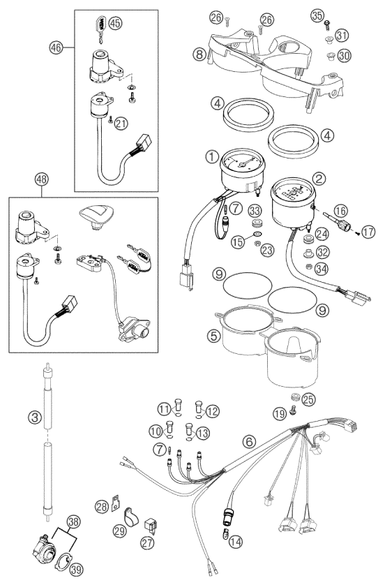 INSTRUMENTS  SYSTEME DE VERROUILLAGE POUR 640 DUKE II ORANGE 2002 EU