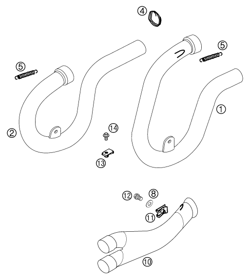 SYSTEME DECHAPPEMENT POUR 250 EXC RACING 2001 (EU)