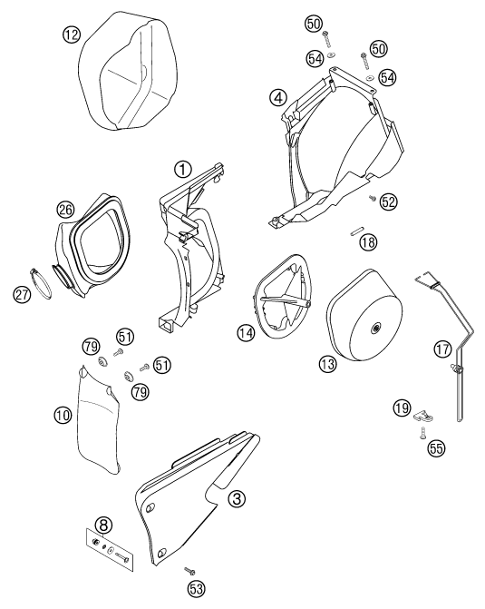 FILTRE A AIR POUR 400 EXC RACING SIX DAYS 2002 EU