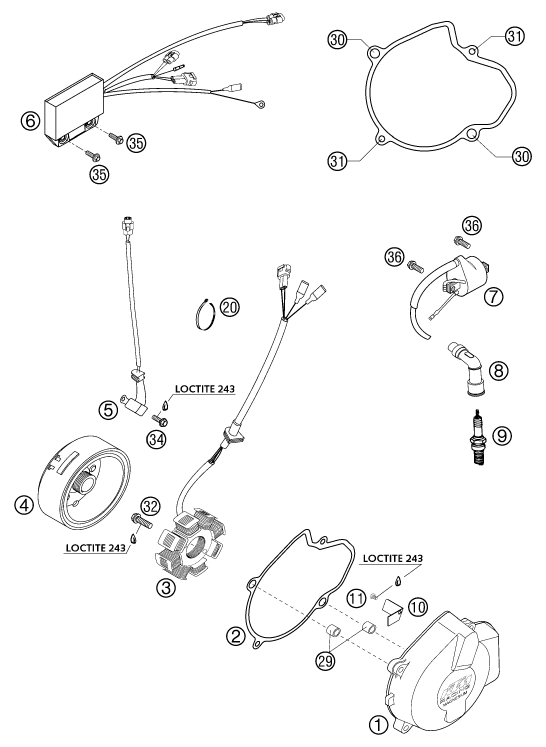 SYSTEME DE ALLUMAGE POUR 250 EXC RACING 2004 (EU)