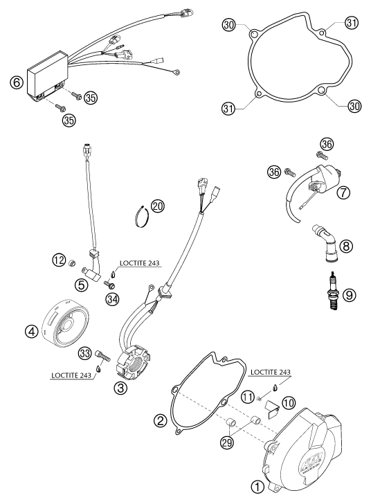 SYSTEME DE ALLUMAGE POUR 400 SX RACING 2000 EU