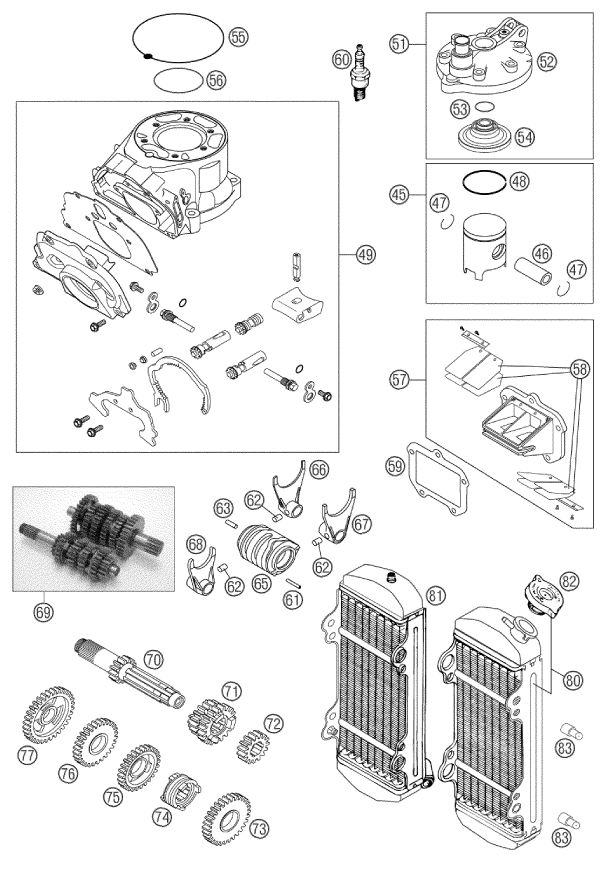 PIECES NEUVES POUR 125 SX 2002 (EU)