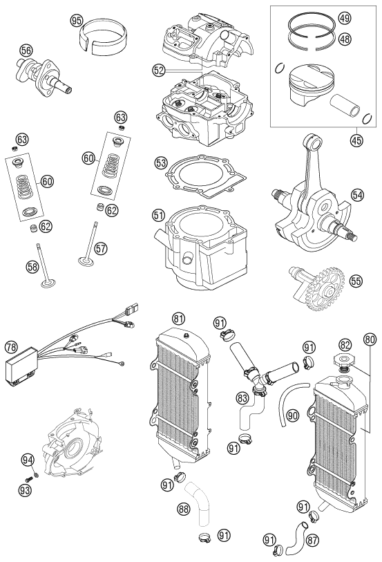 PIECES NEUVES POUR 400 EXC RACING 2002 (EU)