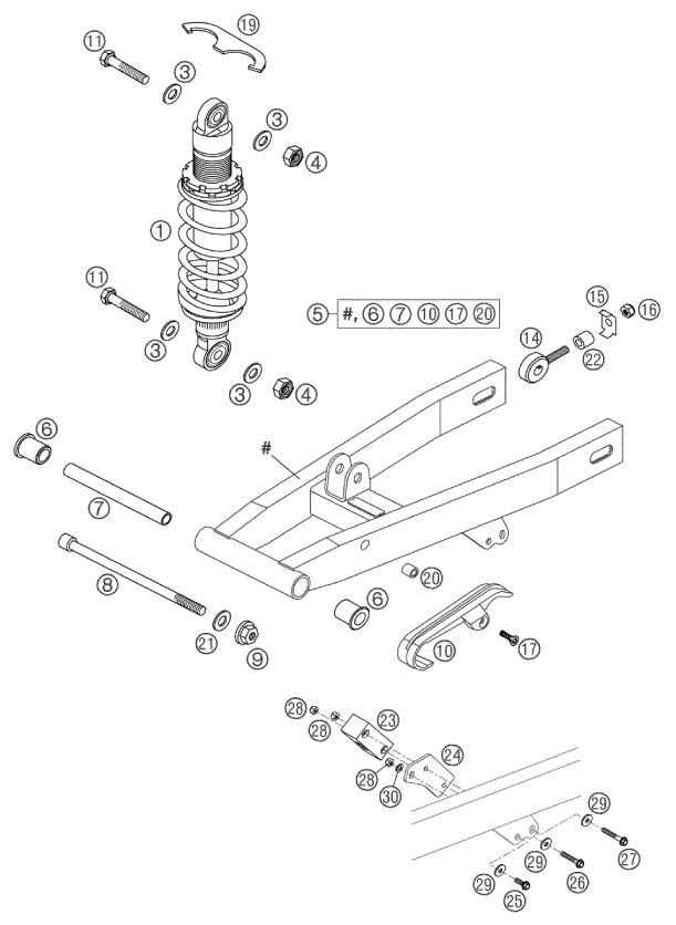 BRAS OSCILLANT POUR 50 SX PRO SENIOR LC 2003 (EU)