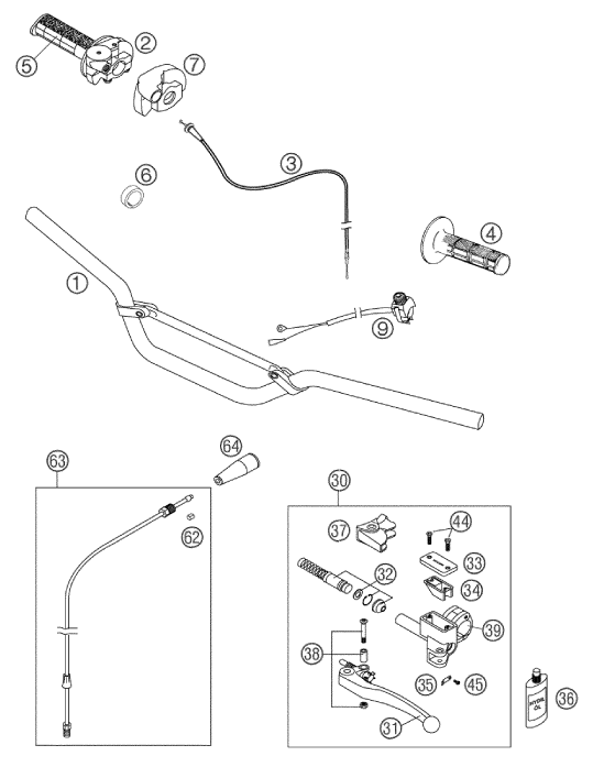 GUIDON ARMATURES POUR 65 SX 2003 EU