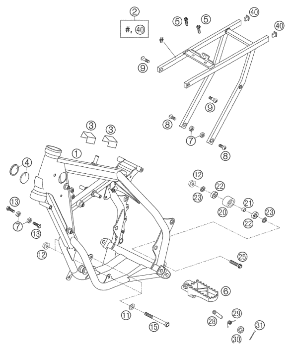 CADRE POUR 65 SX 2004 EU