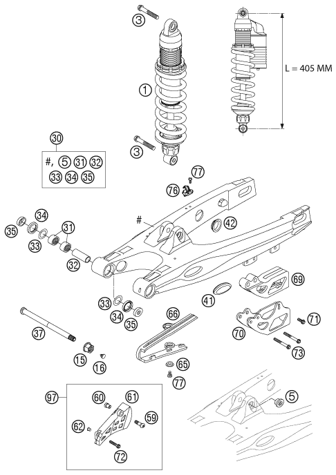 BRAS OSCILLANT POUR 85 SX 2003 EU