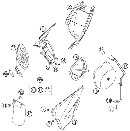 FILTRE A AIR POUR 105 SX 2004 EU