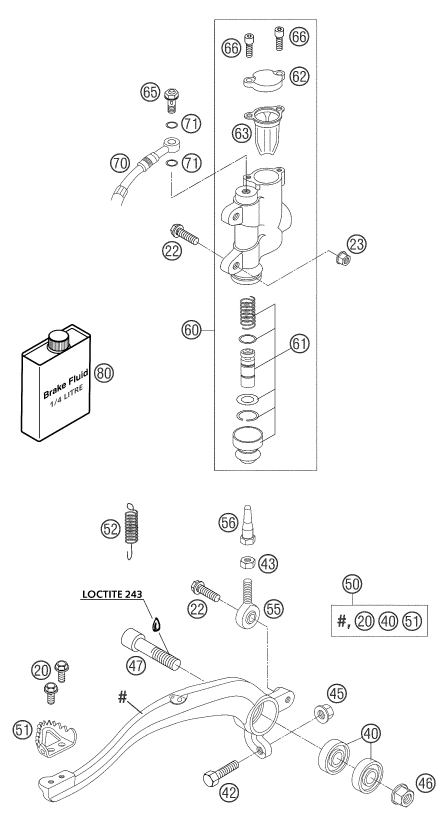 SYSTEME DE FREIN ARRIERE POUR 85 SX 2003 (EU)