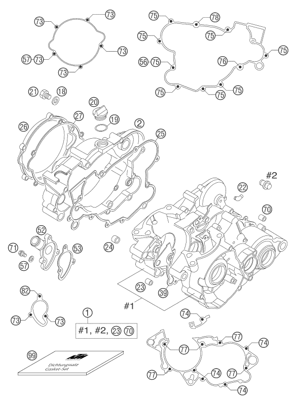 CARTER MOTEUR POUR 105 SX 2004 (EU)