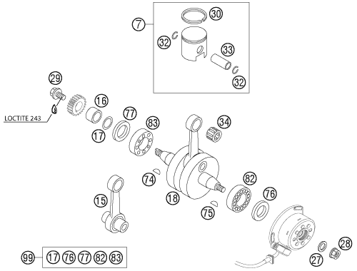 VILEBREQUIN PISTON POUR 85 SX 2004 EU