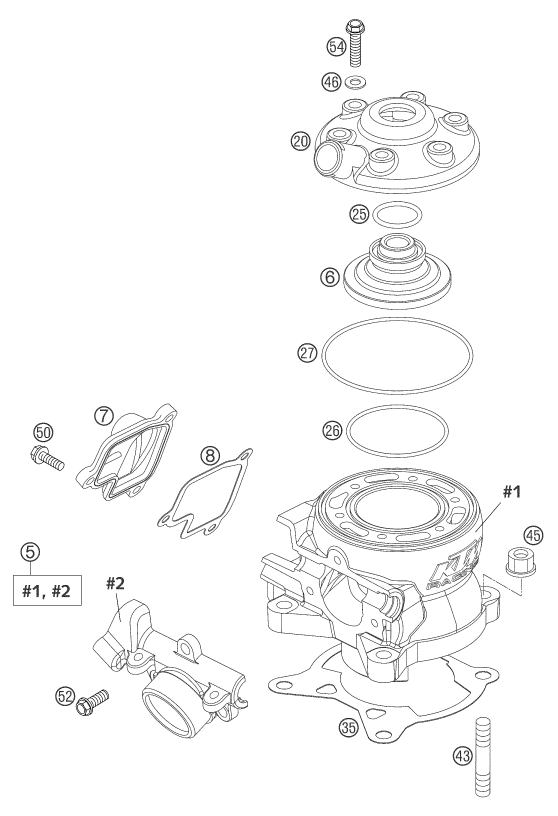 CYLINDRE CULASSE POUR 85 SX 2004 EU