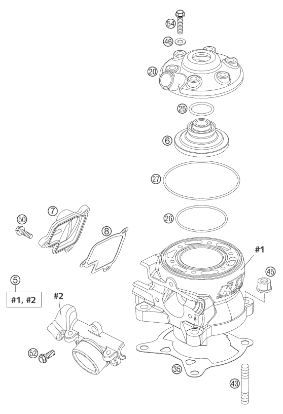 CYLINDRE CULASSE POUR 85 SX 2004 (EU)