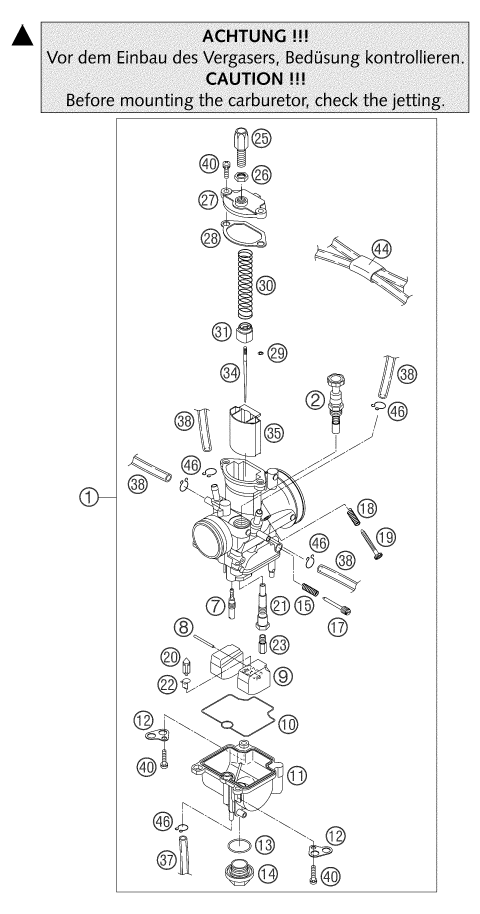 CARBURATEUR POUR 105 SX 2004 (EU)