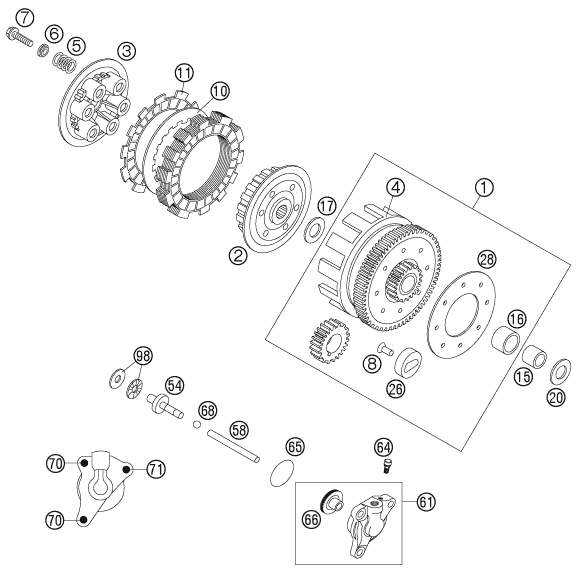 EMBRAYAGE POUR 105 SX 2004 (EU)